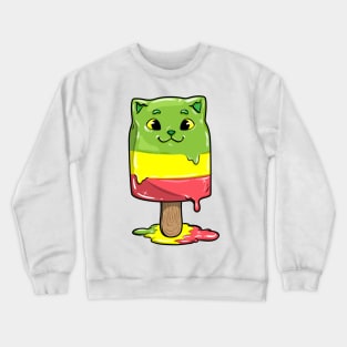 Funny cat as a popsicle Crewneck Sweatshirt